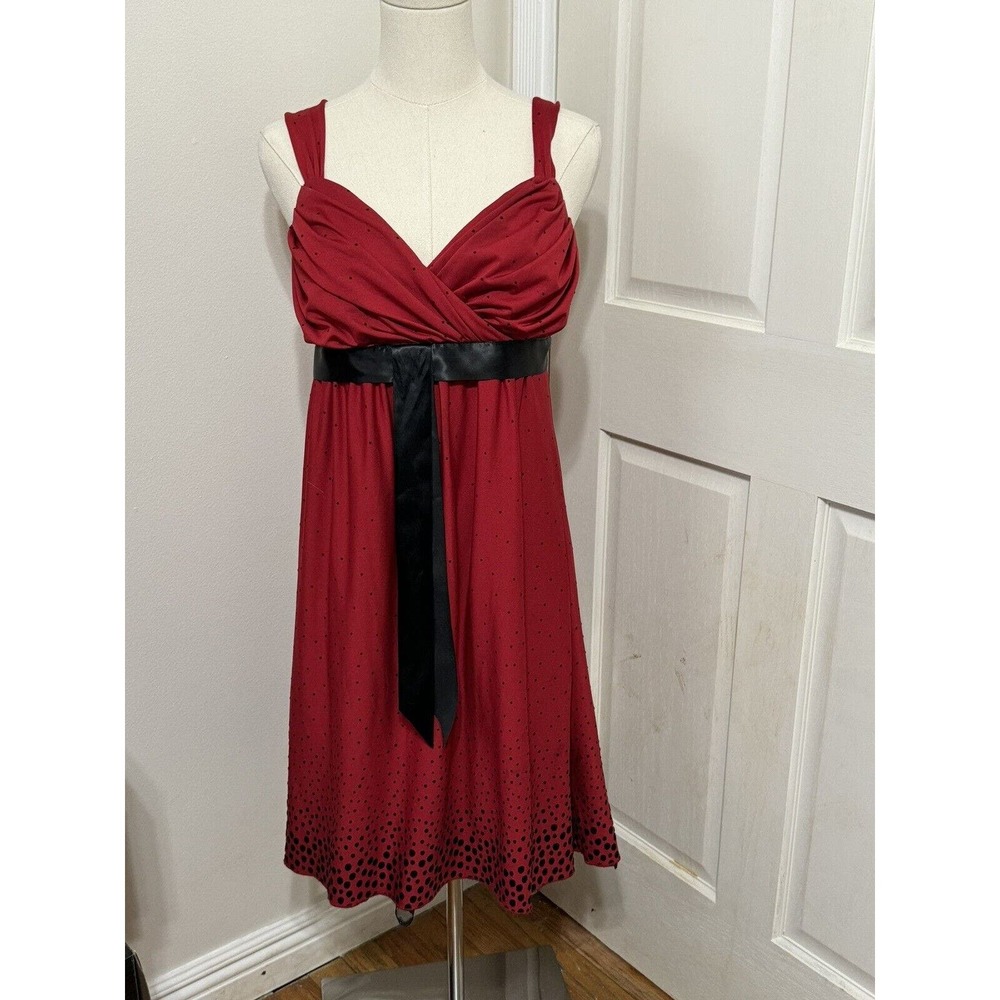 My Michelle Red Dress With‎ Black Polka Dots Size M Great Condition
